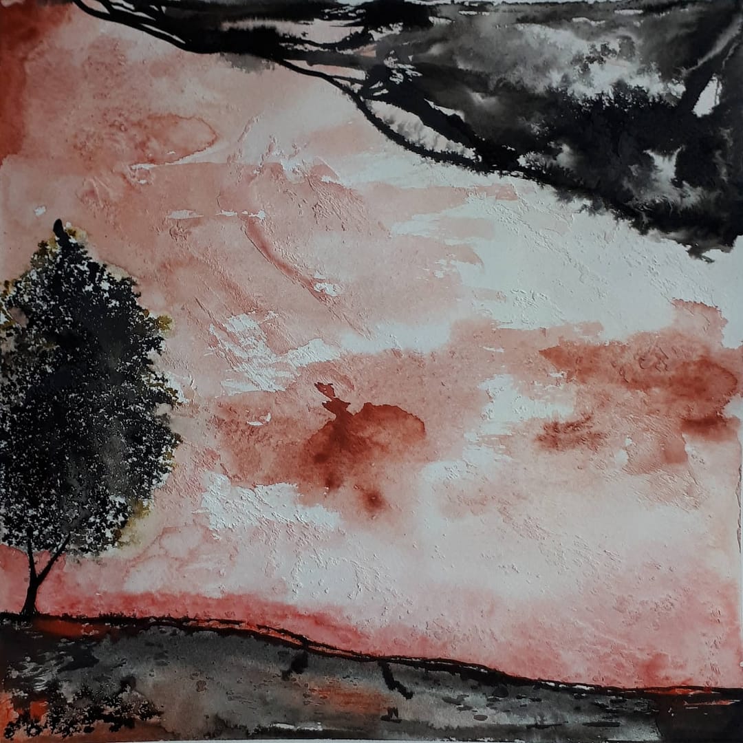 Allusion Series Under The Mountain acrylic abstract painting