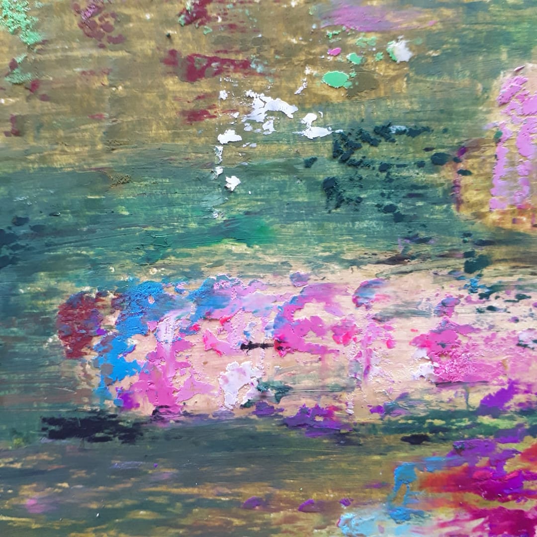 Hidden Beauties & Up On the Hill Duo oil pastel painting